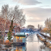 Buy canvas prints of Winter Canal Scene by Simon Annable