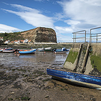 Buy canvas prints of Staithes Harbour by Simon Annable