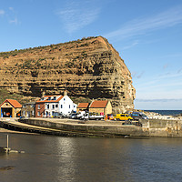 Buy canvas prints of Staithes Harbour by Simon Annable