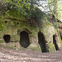Buy canvas prints of Dale Abbey Cave by Simon Annable