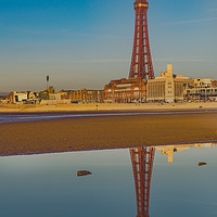 Buy canvas prints of Reflective Tower Blackpool by Caroline James