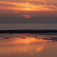 Buy canvas prints of Blackpool Beach Sunset by Caroline James