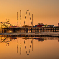 Buy canvas prints of Blackpool South Pier at Sunset by Caroline James