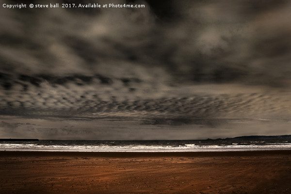 Dark clouds over Swansea Bay Picture Board by steve ball