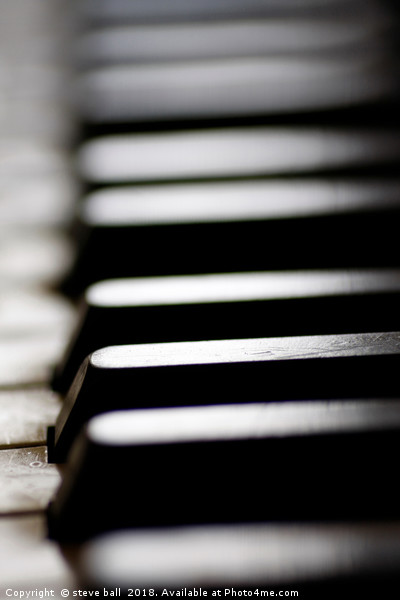 Old piano keys close up Picture Board by steve ball