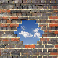 Buy canvas prints of Blue sky wall by steve ball