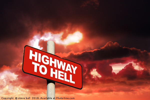 Highway to hell  Picture Board by steve ball