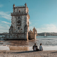 Buy canvas prints of View at the Belem tower at the bank of Tejo River  by nuno valadas