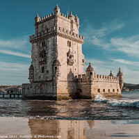 Buy canvas prints of View at the Belem tower at the bank of Tejo River  by nuno valadas