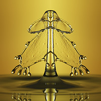 Buy canvas prints of golden water drop symmetry by Paul Allen
