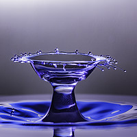 Buy canvas prints of Blue bowl shaped water drop collision by Paul Allen