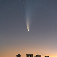 Buy canvas prints of Comet Neowise over Stonehenge by Pablo Rodriguez