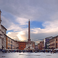 Buy canvas prints of Piazza Navona After The Storm by Carl Blackburn