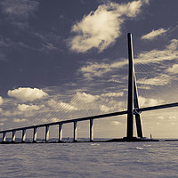 Buy canvas prints of The Pont de Normandie suspension bridge Normandy,  by Ian Gibson