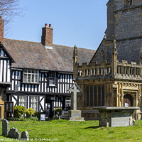 Buy canvas prints of Evesham Abbey grounds  showing the ancient architecture by Joy Walker