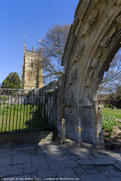 Stone archway, Abbey gardens, Evesham, Worcestershire, England,  Picture Board by Joy Walker