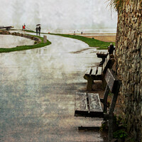Buy canvas prints of A rainy day in Bude, Cornwall  by Joy Walker