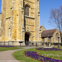 Buy canvas prints of Evesham Abbey and park by Joy Walker