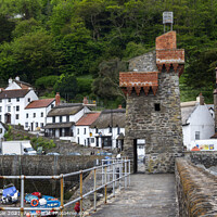 Buy canvas prints of Rhenish Tower, Lynmouth Harbour , Devon, England, UK by Joy Walker