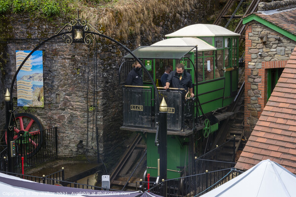 Lynton and Lynmouth water powered cliff railway, Devon, England, Picture Board by Joy Walker