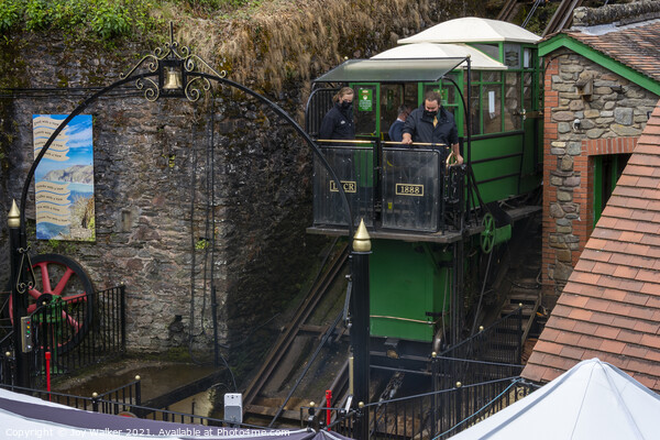Lynton and Lynmouth water powered cliff railway, Devon, England, Picture Board by Joy Walker