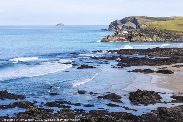 A view along the Cornish coast looking towards Trevone bay  Picture Board by Joy Walker