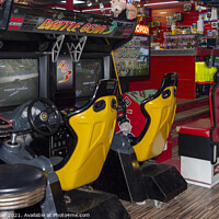 Buy canvas prints of Car racing arcade game by Joy Walker