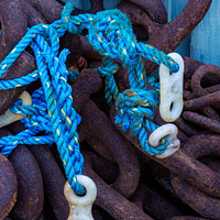 Buy canvas prints of Fishing ropes and chains by Joy Walker
