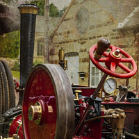 Buy canvas prints of Parts of a steam engine in close-up showing the intricate details of the engineering by Joy Walker
