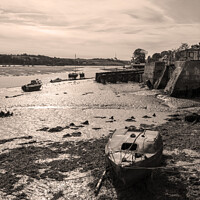 Buy canvas prints of A view of a beached boat at Appledore, Devon by Joy Walker