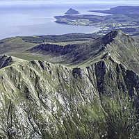 Buy canvas prints of ARRAN FROM THE SKY by Sue Wood