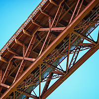 Buy canvas prints of Iron girders of Scotland's Forth Rail Bridge by Sue Wood