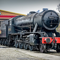 Buy canvas prints of Train leaving the shed, 90733   56F by Sue Wood