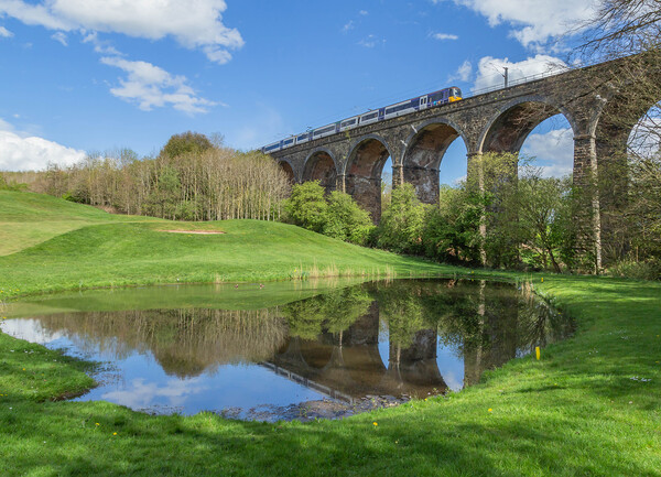 Wharfedale Railway Viaduct in Baildon, Yorkshire.  Picture Board by Ros Crosland