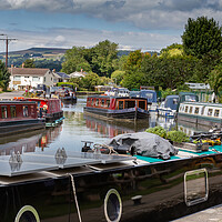 Buy canvas prints of Narrowboats on the Leeds Liverpool Canal at Bingle by Ros Crosland