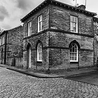 Buy canvas prints of Cobbles and Cottages in Saltaire, Yorkshire.  by Ros Crosland