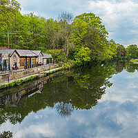 Buy canvas prints of The Boathouse Inn next to the River Aire in Saltai by Ros Crosland