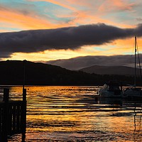 Buy canvas prints of Sunset in the Lake District by Elaine Dugdill