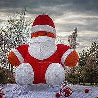 Buy canvas prints of The Incredible Giant Santa Smiley Puppet Doll by Marcel de Groot