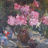 Buy canvas prints of Flowers, Russian oil painting by Marianne Mhitaryan