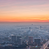 Buy canvas prints of Red Sky at Night, a Glorious Manchester Sunset by Phil MacDonald