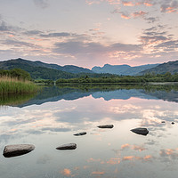 Buy canvas prints of Red Sky at Night, Elterwater Framing the Langdales by Phil MacDonald