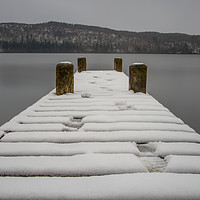 Buy canvas prints of Lake District Jetty, Winter 2013 by Phil MacDonald