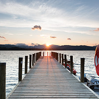 Buy canvas prints of Sunset Jetty, Windermere in the UK Lake District by Phil MacDonald