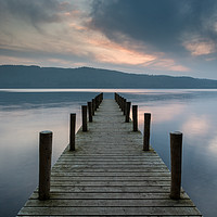 Buy canvas prints of Sunset Jetty, Windermere in the UK Lake District by Phil MacDonald