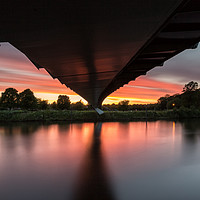 Buy canvas prints of Deep Red Sunset at York Millennium Bridge by Phil MacDonald