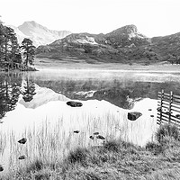 Buy canvas prints of Blea Tarn, Lake District (B&W) by Phil MacDonald