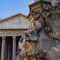 Buy canvas prints of Rome, Italy Fountain of the Pantheon detail. by Theocharis Charitonidis