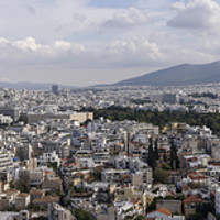 Buy canvas prints of Athens, Greece day view panoramic landscape. by Theocharis Charitonidis