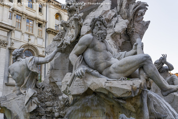Rome Fontana dei Quattro Fiumi Piazza Navona. Picture Board by Theocharis Charitonidis